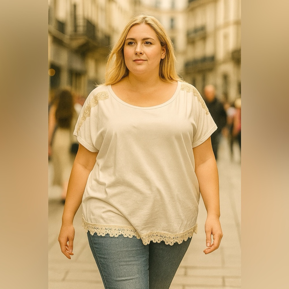 LAURA White Embellished Short Sleeve Blouse